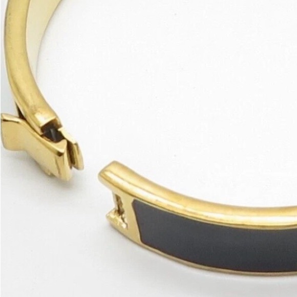 NWT Kate Spade Hole Punch Spad Gold Black Bracelet - Picture 9 of 12